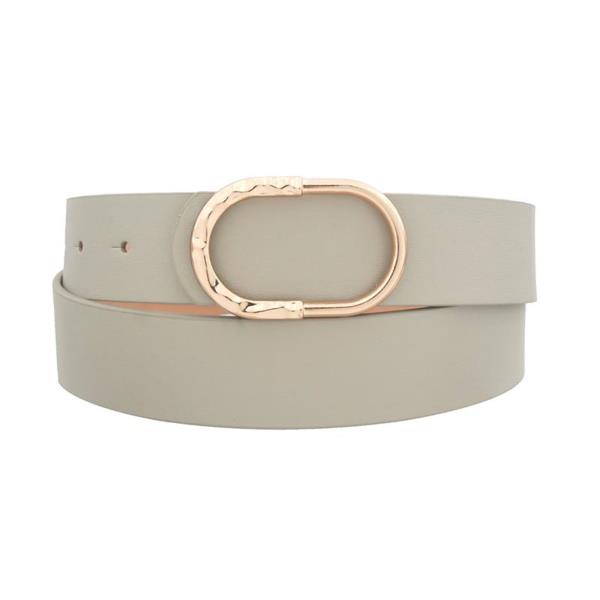 DUAL TEXTURED OVAL BUCKLE BELT