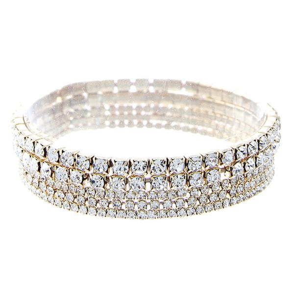 RHINESTONE 2MM 4MM 5PC BRACELET