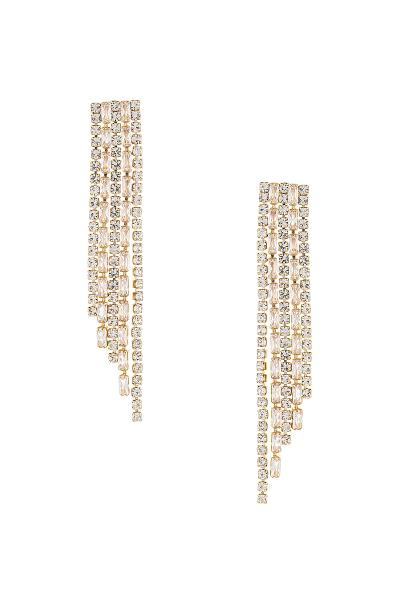 Rhinestone Crystal Baguette 5 Line Earring