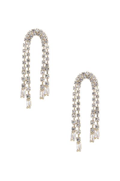 Rhinestone Crystal Arch Shape Post Earring
