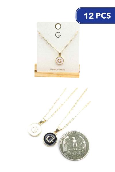 Initial Pendant Necklace (12 Units)