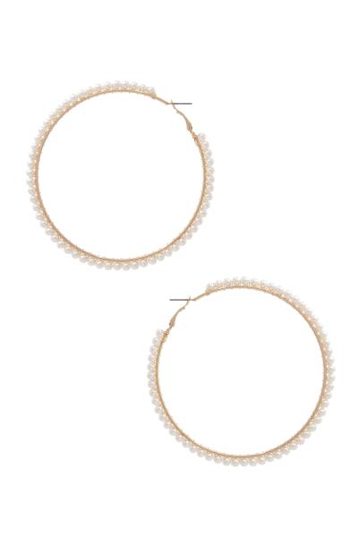 Pearl Edge Hoop Earring