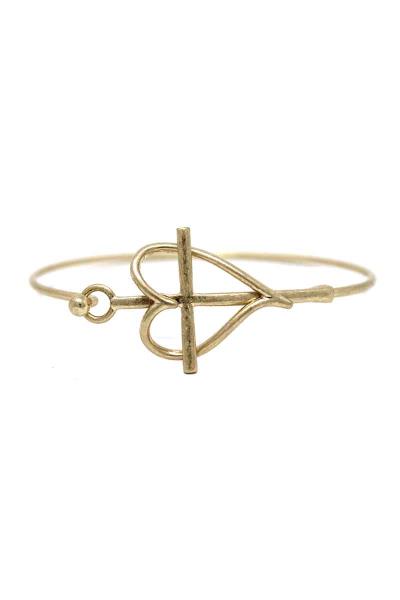 Metal Heart Bangle Bracelet