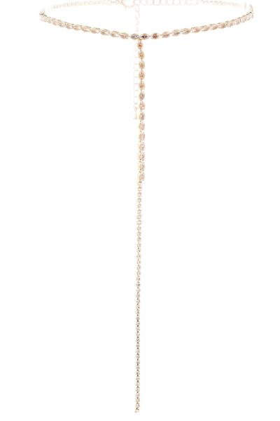 Rhinestone Crystal Oval Lariat Choker