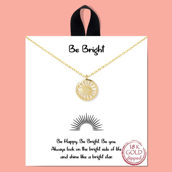 BE BRIGHT NECKLACE 18K GOLD RHODIUM DIPPED