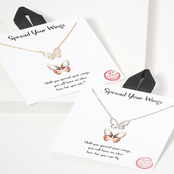 SPREAD YOUR WINGS NECKLACE 18K GOLD RHODIUM DIPPED