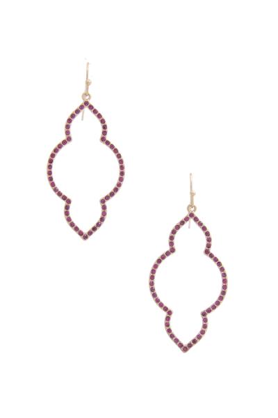 Crystal Moroccan Shape Dangle Earring