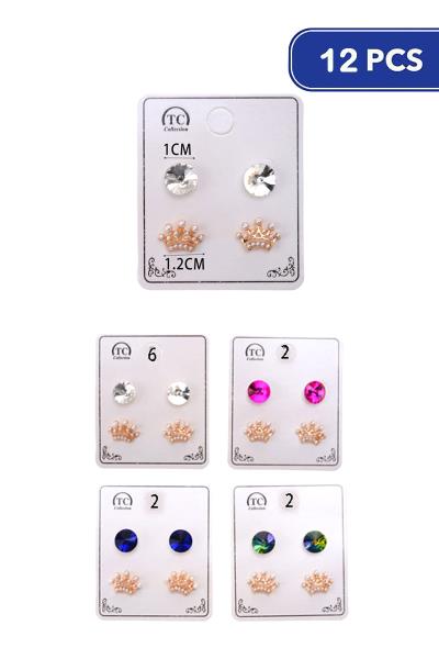 FASHION EARRING 2 PAIR SET (12 UNITS)