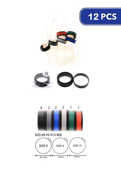 Silicone Unisex Sized Rings (12 Units)