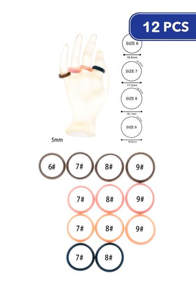 Silicone Womens Size Rings (12 Units)