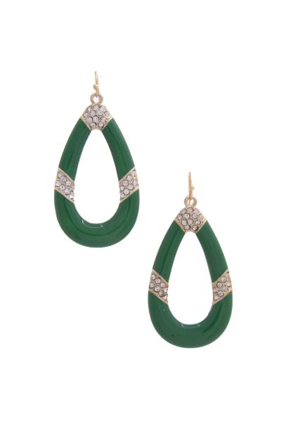 Teardrop Color Metal Dangle Earring
