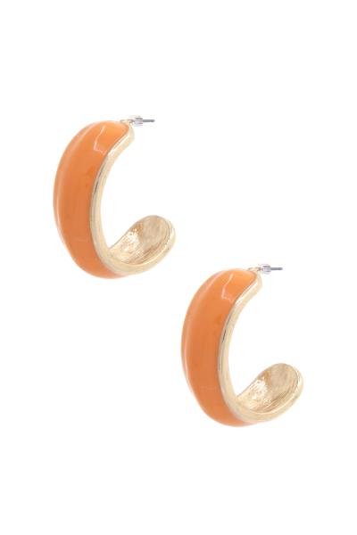 COLOR METAL OPEN HOOP EARRING