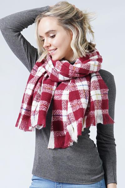 Plaid Oblong Scarf