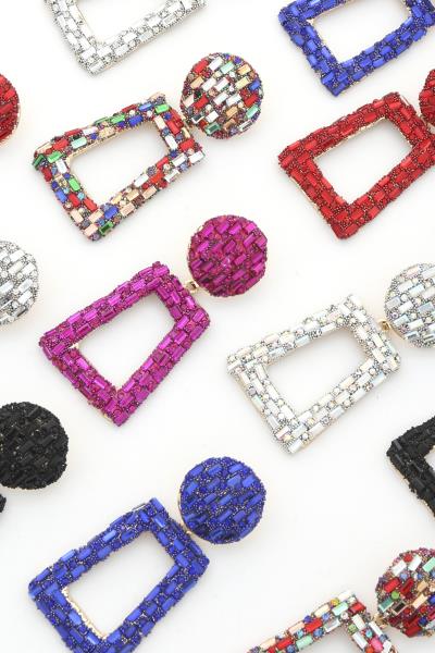 Triangle Rhinestone Post Earring