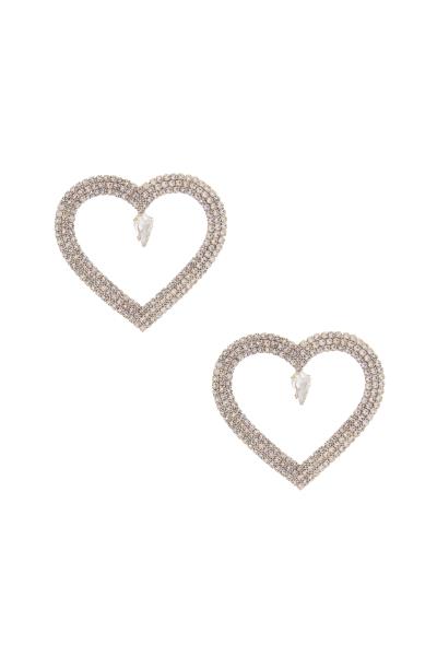 Rhinestone Heart Post Earring