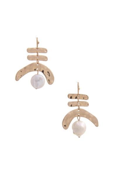 Hammered Metal Dangle Earring