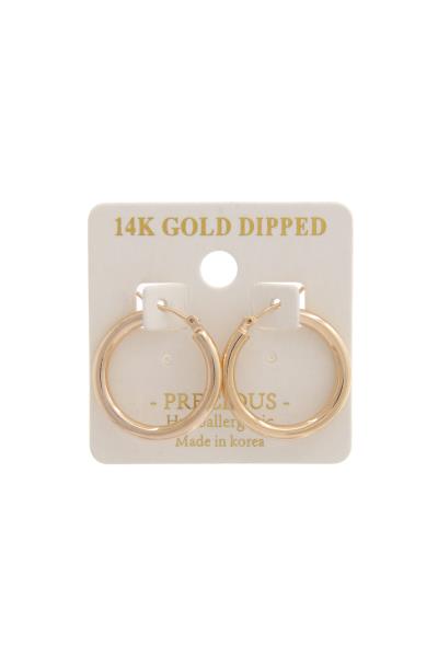 Pipe 14K Gold Dipped Hoop Earring
