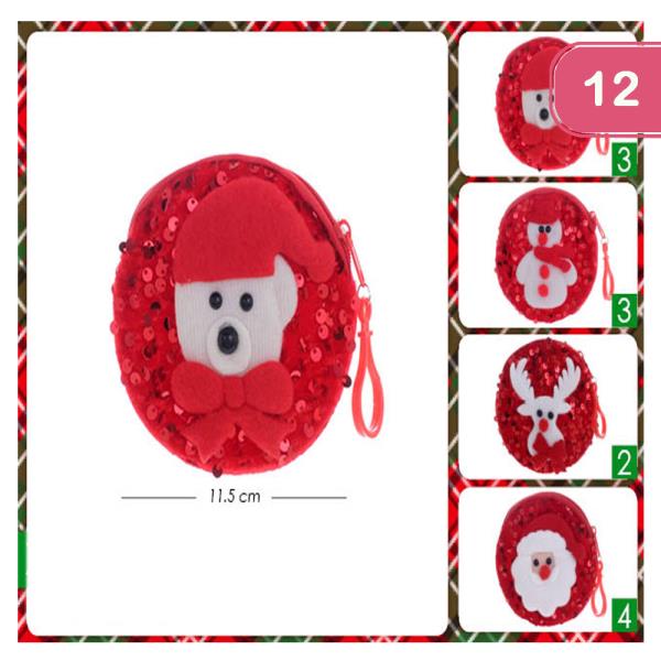 FASHION CHRISTMAS MINI COIN PURSE (12 UNITS)