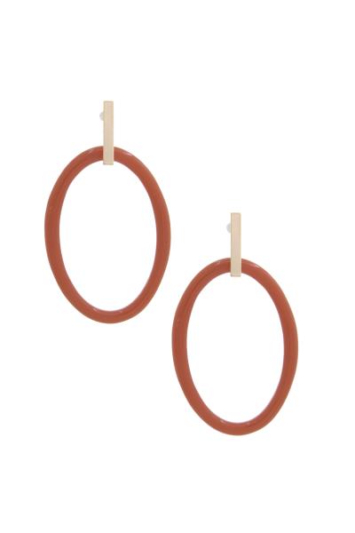 SODAJO Metal Bar Oval Post Earring