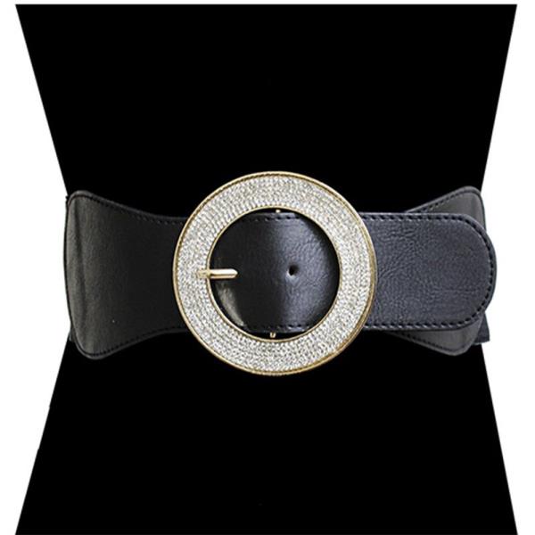 RHINESTONE ROUND BUCKLE BELT