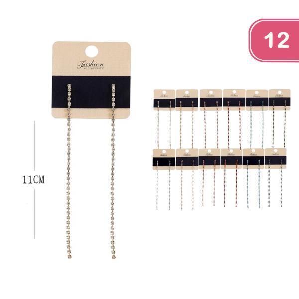 Rhinestone Drop Earring (12 Units)