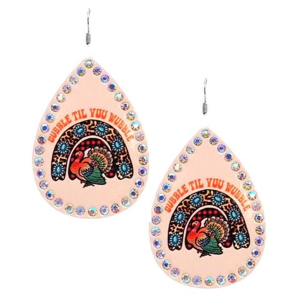 THANKSGIVING TURKEY TEARDROP EARRING