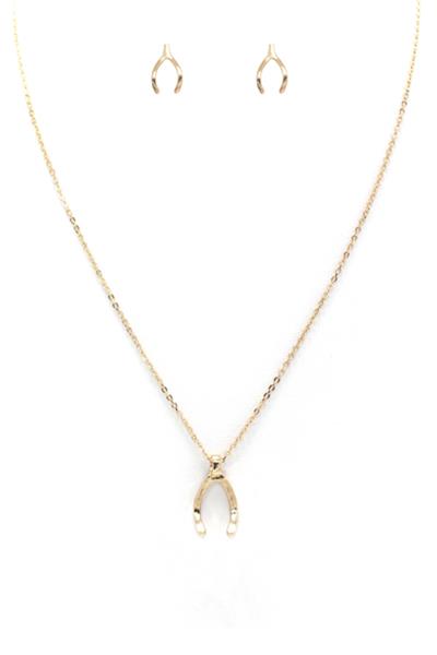 METAL PENDANT NECKLACE EARRING SET