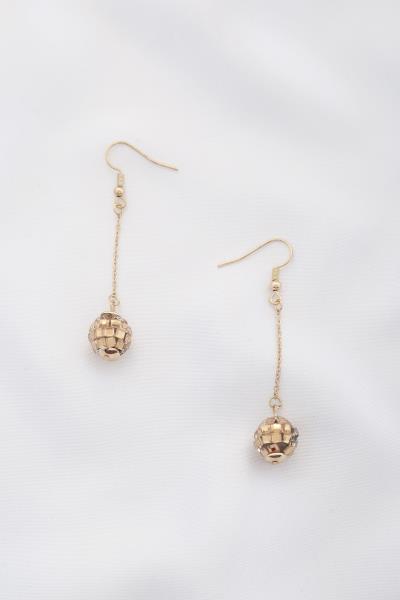 Crystal Ball Bead Chain Dangle Earring