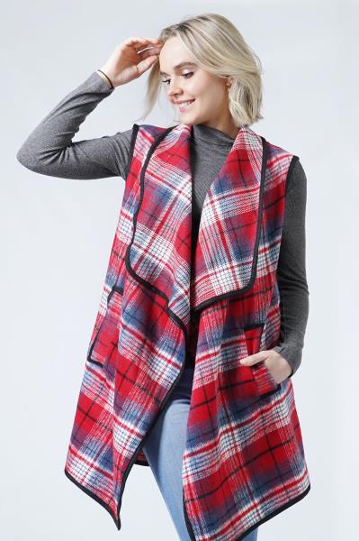 FASHION PLAID PATTERN PONCHO