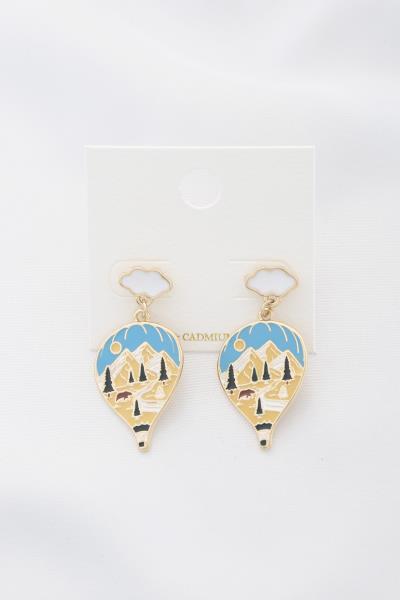 Hot Air Balloon Dangle Earring