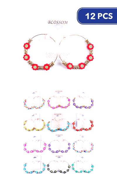 Flower Hoop Earring (12 Units)