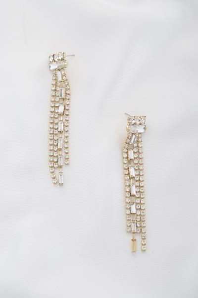 Rhinestone Metal Dangle Earring