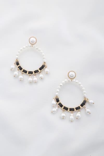 Multi Pearl Charm Drop Earring