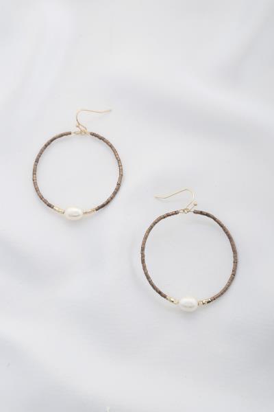 Pearl Beaded Round Dangle Earring