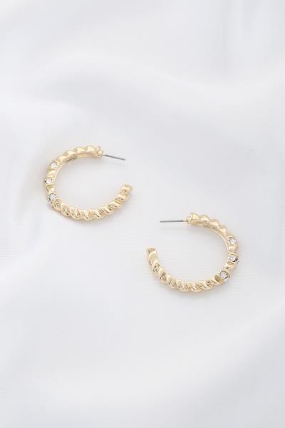Crystal Metal Open Circle Earring
