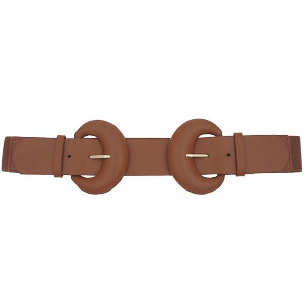 HALFMOON COVERED DOUBLE BUCKLE ELASTIC BELT
