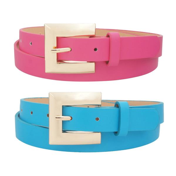 MOD FLAT RECTANGLE BUCKLE DUO SKINNY BELT