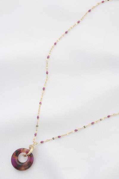 ACETATE PENDANT BEAD NECKLACE