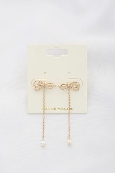 Dainty Bow Dangle Earring