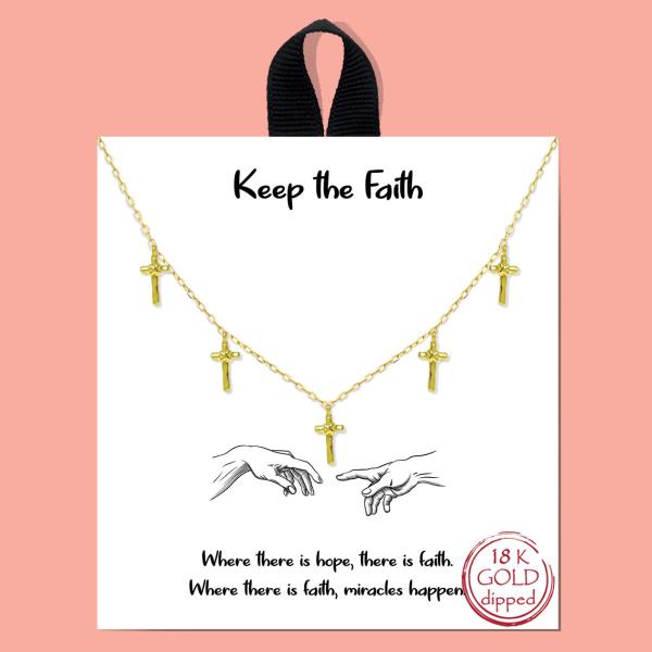 KEEP THE FAITH NECKLACE 18K GOLD RHODIUM DIPPED