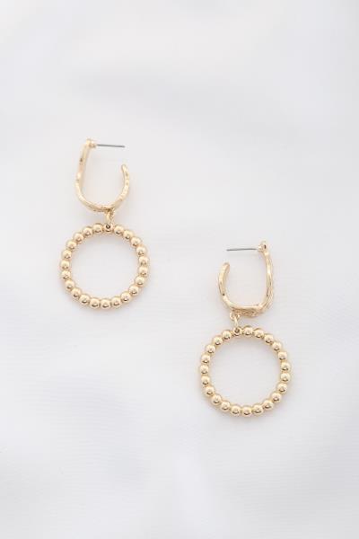 Round Beaded Metal Earring