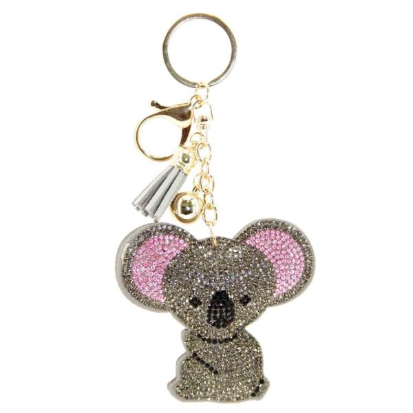 RHINESTONE KOALA KEYCHAIN WITH TASSEL