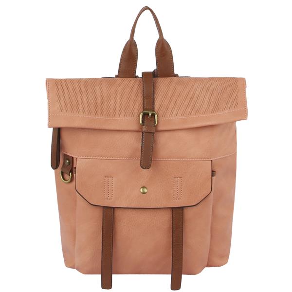 Stylish Plain Buckle Backpack
