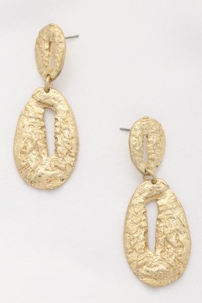 Double Oval Dangle Metal Earring