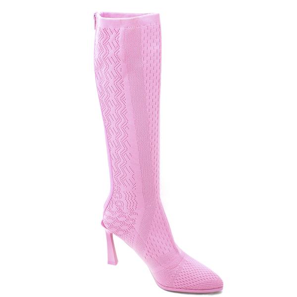 STRETCH KNIT FABRIC BOOTS