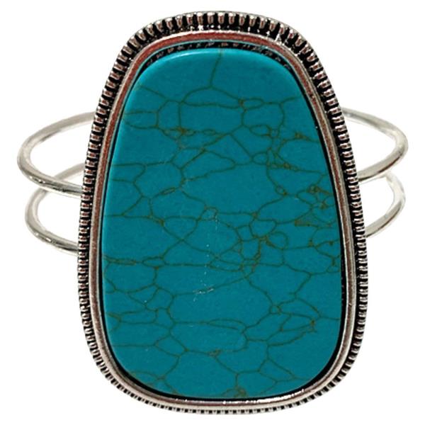 Rodeo Western Turquoise Metal Cuff Bracelet