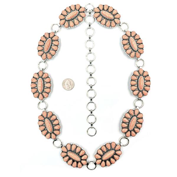 Rodeo Western TQ Stone Metal Chain Belt SM Size