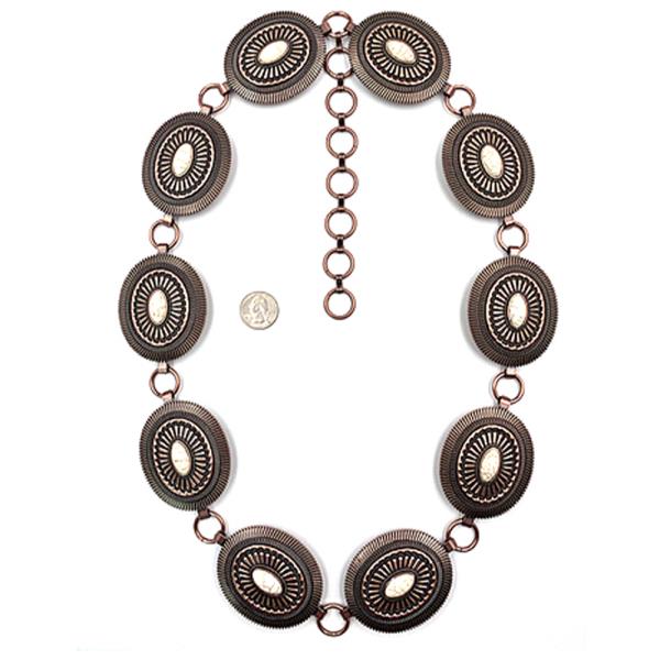 Rodeo Western Marbling Stone Metal Chain Belt SM