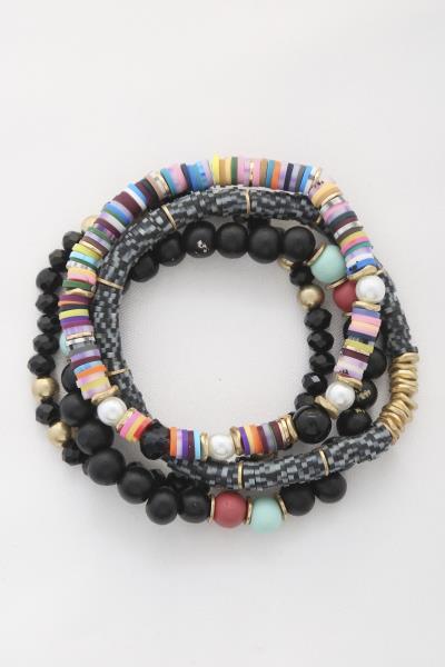 Beaded Rubber Bead Bracelet Set
