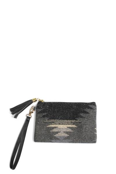 AZTEC PATTERN CLUTCH WITH WRISTLET